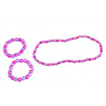 Toaletný stolík Beauty Set so zrkadlovým svetlom modro-ružový